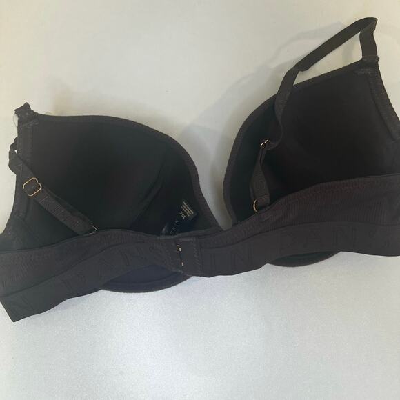 NWOT Danskin Soft Lift Plunge Bra Ribbed Burgundy Size 36C - Picture 3 of 5